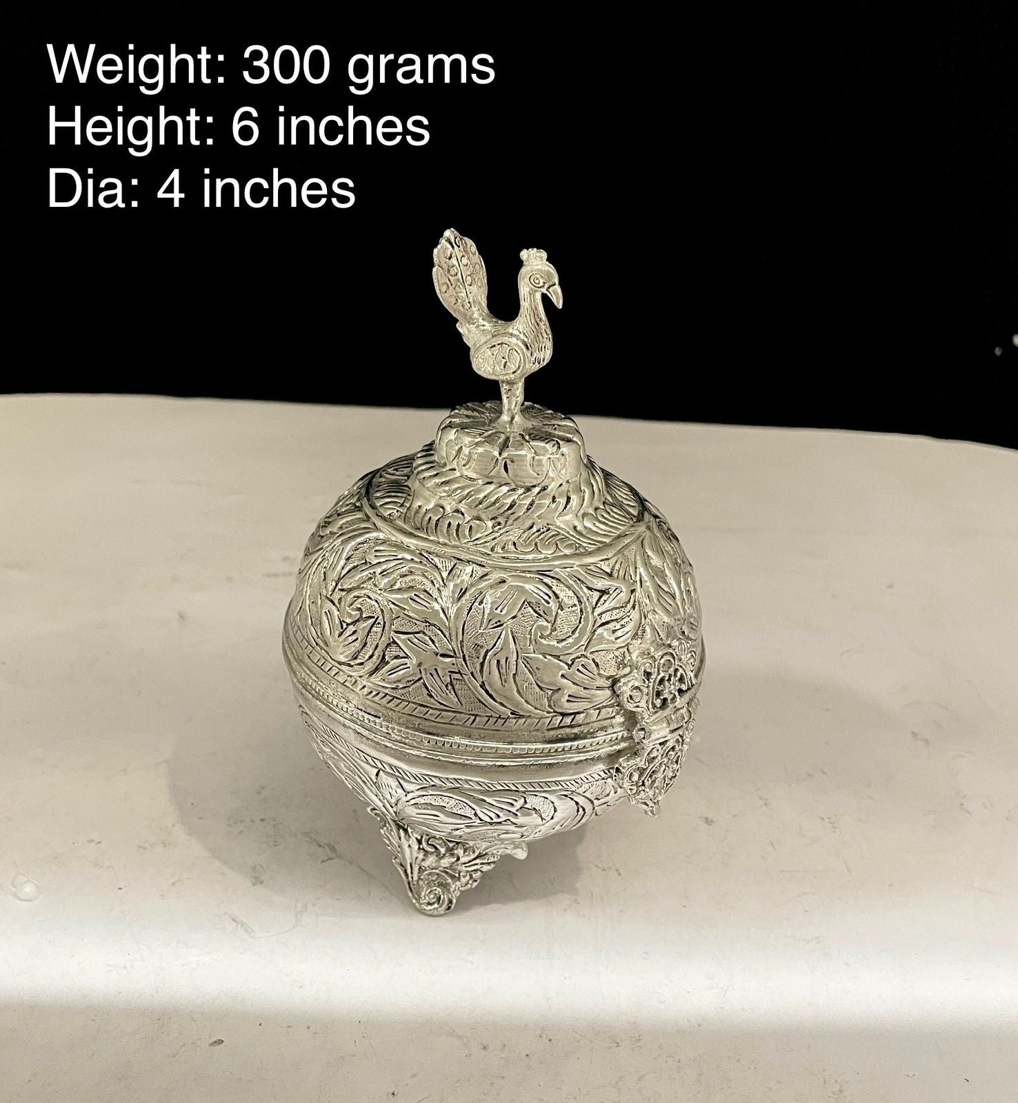 German silver fully carved box